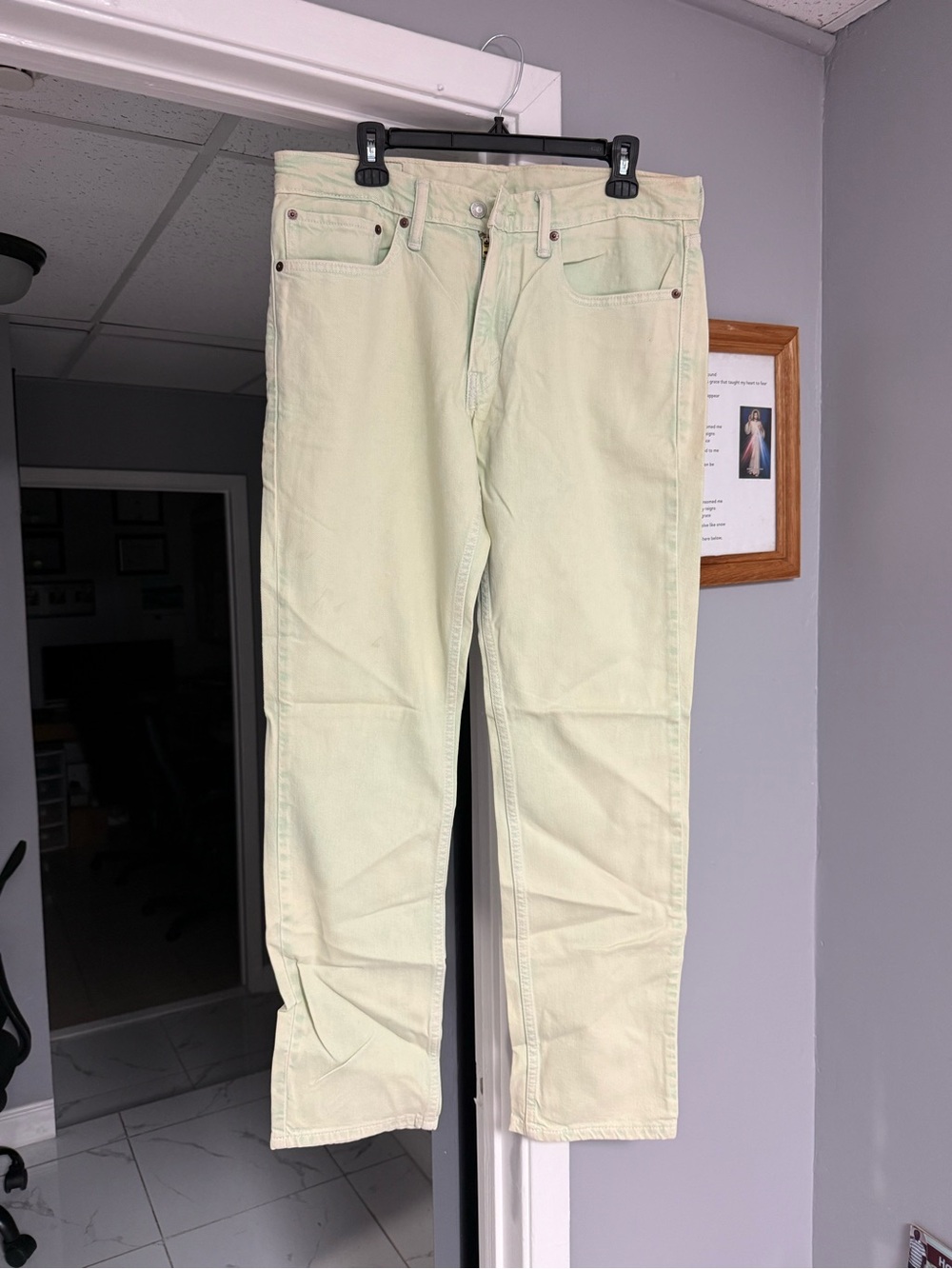 Levi's Mint Green Jeans with Leather Patch